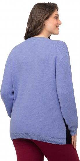 Ulla Popken Long Sleeve Knit Mountain Range Sweater Bright Purple - Sweatshirts & hoodies - 
