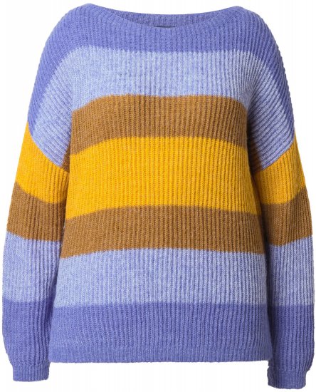 Ulla Popken Colorful Chunky Striped Sweater Lavender - Sweatshirts & hoodies - 