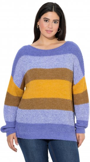Ulla Popken Colorful Chunky Striped Sweater Lavender - Sweatshirts & hoodies - 