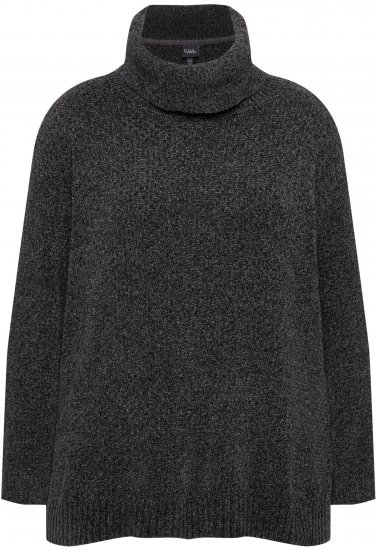 Ulla Popken Soft Textured Chenille Oversized Fit Sweater Graphite Grey - Sweatshirts & hoodies - 