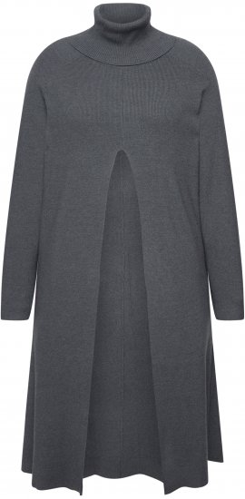 Ulla Popken Long Turtleneck Duster Sweater Graphite Grey - Sweatshirts & hoodies - 