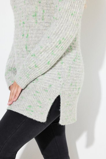 Ulla Popken Space Yarn Oversized Turtleneck Sweater Light Grey Melange - Sweatshirts & hoodies - Sweatshirts, Hoodies e Malhas Aconchegantes