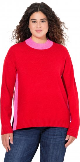Ulla Popken Color Block Long Sleeve Sweater Lychee - Sweatshirts & hoodies - 