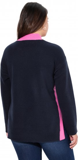 Ulla Popken Color Block Long Sleeve Sweater Ink Blue - Sweatshirts & hoodies - 