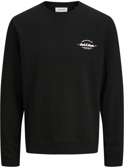 Jack & Jones Brandon Sweatshirt Black - Sweatshirts & hoodies - Sweatshirt & Camisolas com Capuz tamanhos grandes