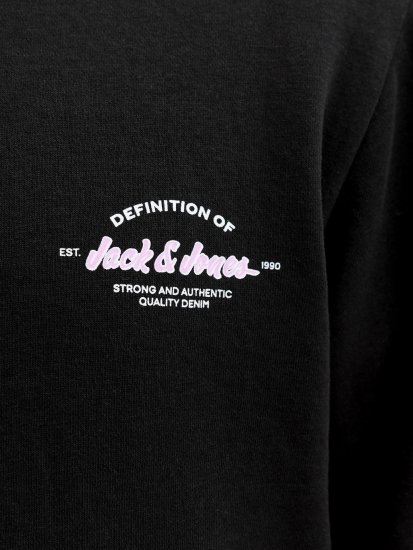 Jack & Jones Brandon Sweatshirt Black - Sweatshirts & hoodies - Sweatshirt & Camisolas com Capuz tamanhos grandes