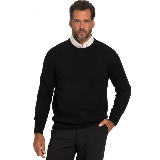 JP1880 Pullover Sweater Black TALL - ROUPAS DE HOMEM MT-6XLT - Tamanhos-Tall Homem