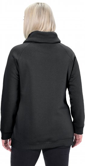 Ulla Popken Drawstring Collar Long Sleeve Sweatshirt Black - Sweatshirts & hoodies - 