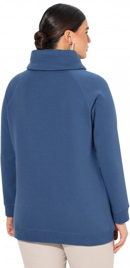 Ulla Popken Drawstring Collar Long Sleeve Sweatshirt Ink Blue - Sweatshirts & hoodies - 