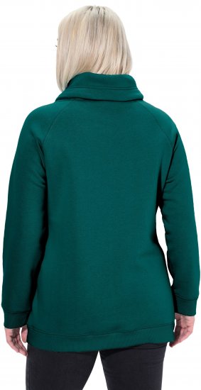 Ulla Popken Drawstring Collar Long Sleeve Sweatshirt Teal Green - Sweatshirts & hoodies - 