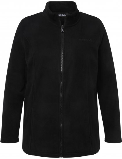 Ulla Popken Modular Fleece Zip Front Jacket Black - Sweatshirts & hoodies - 