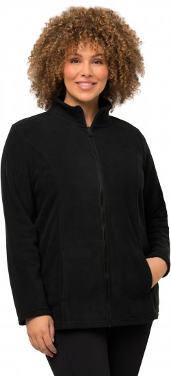 Ulla Popken Modular Fleece Zip Front Jacket Black - Sweatshirts & hoodies - 