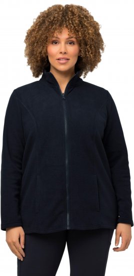 Ulla Popken Modular Fleece Zip Front Jacket Navy - Sweatshirts & hoodies - 