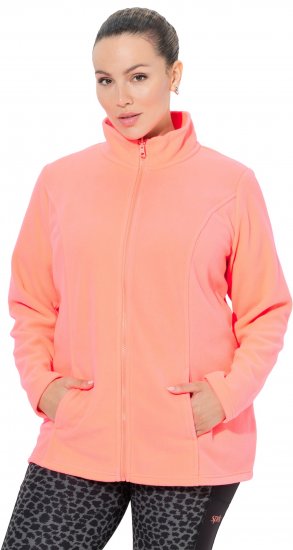 Ulla Popken Modular Fleece Zip Front Jacket Neon Pink - Sweatshirts & hoodies - 