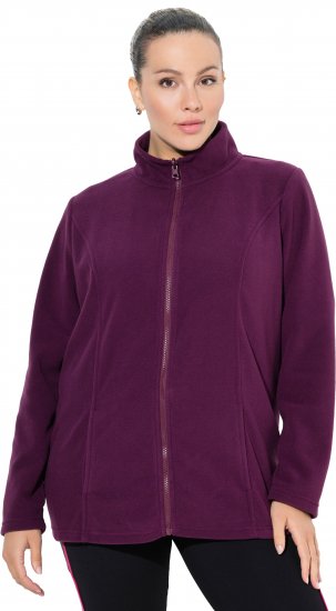 Ulla Popken Modular Fleece Zip Front Jacket Dark Cherry - Sweatshirts & hoodies - 