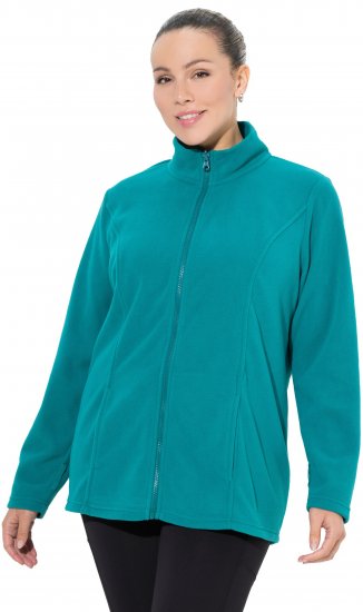Ulla Popken Modular Fleece Zip Front Jacket Emerald - Sweatshirts & hoodies - 