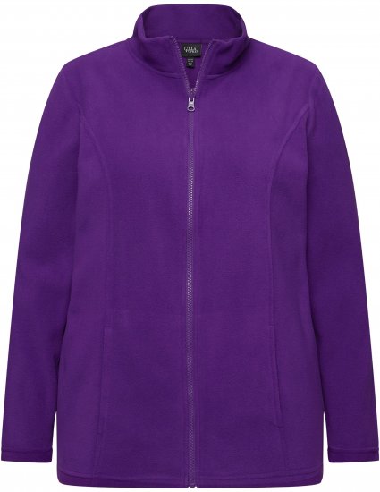 Ulla Popken Modular Fleece Zip Front Jacket Dark Plum - Sweatshirts & hoodies - 