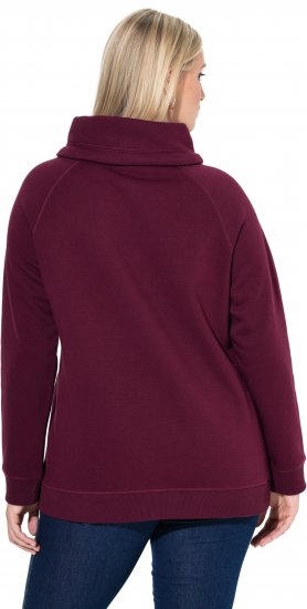 Ulla Popken Rhinestone Snowflake Turtleneck Sweatshirt Dark Ruby - Sweatshirts & hoodies - 