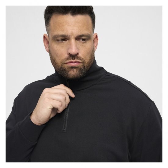North Latitude Denim Half-Zip Sweatshirt Black - Sweatshirts & hoodies - Sweatshirt & Camisolas com Capuz tamanhos grandes