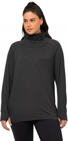 Ulla Popken Sweatshirt with Gaiter Black - Sweatshirts & hoodies - 