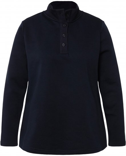 Ulla Popken Tonal Leopard Print Longline Zip-Up Sweatshirt Black - Sweatshirts & hoodies - 