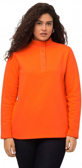 Ulla Popken Collared Long Sleeve Sweatshirt Tangerine - Sweatshirts & hoodies - 