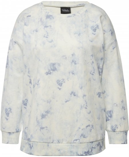 Ulla Popken Tie-Dyed Long Sleeve Sweatshirt Snow White - Sweatshirts & hoodies - 