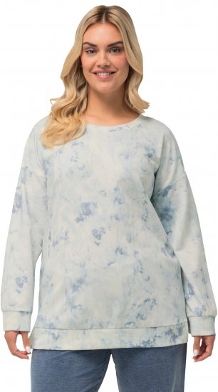 Ulla Popken Tie-Dyed Long Sleeve Sweatshirt Snow White - Sweatshirts & hoodies - 