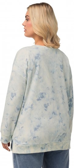 Ulla Popken Tie-Dyed Long Sleeve Sweatshirt Snow White - Sweatshirts & hoodies - 
