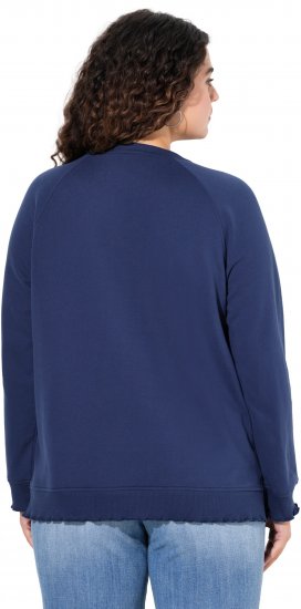 Ulla Popken NEW CASUAL Ruffled Hem Sweatshirt Navy - Sweatshirts & hoodies - 