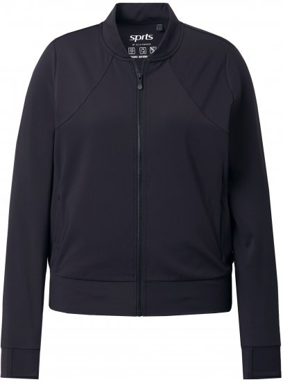 Ulla Popken Quick Drying College Collar Sweatshirt Black - Sweatshirts & hoodies - 