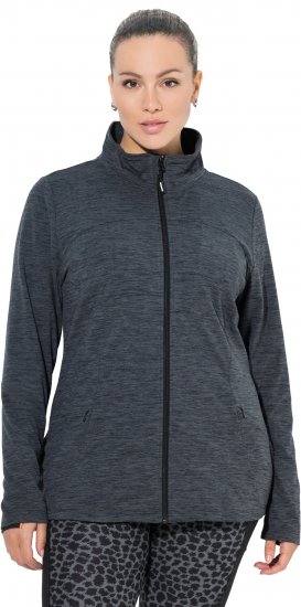 Ulla Popken Quick Drying Zip Up Sweatshirt Black - Sweatshirts & hoodies - 