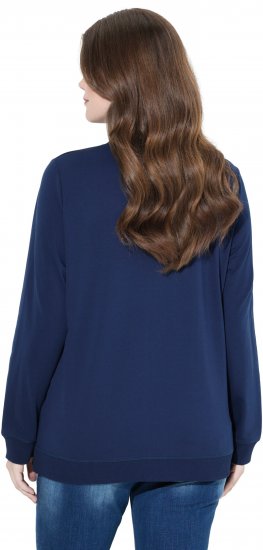 Ulla Popken NYC Embroidered Long Sleeve Sweatshirt Ink Blue - Sweatshirts & hoodies - 