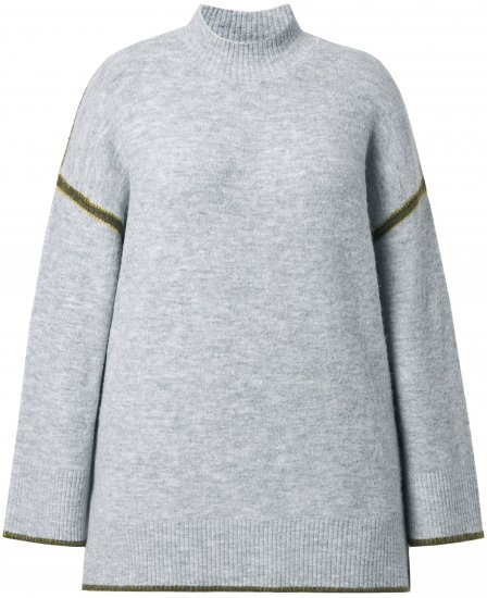 Ulla Popken Decorative Seam Sweater Light Grey Melange - Sweatshirts & hoodies - 