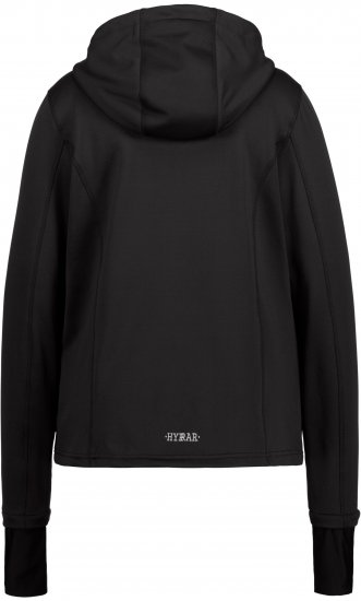 Ulla Popken HYPRAR Zip Front Hooded Stretch Sweatshirt Black - Sweatshirts & hoodies - 
