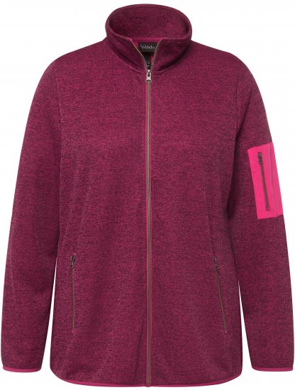 Ulla Popken Knit Fleece-Lined Zippered Jacket Fuchsia Pink - Sweatshirts & hoodies - 