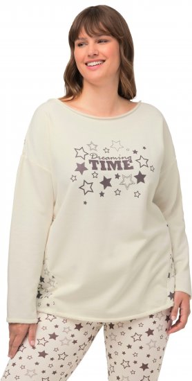 Ulla Popken Dreaming Time Long Sleeve Sweatshirt Chalk - Sweatshirts & hoodies - 