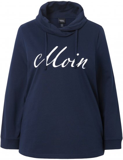 Ulla Popken Moin Graphic Sweatshirt Navy - Sweatshirts & hoodies - 