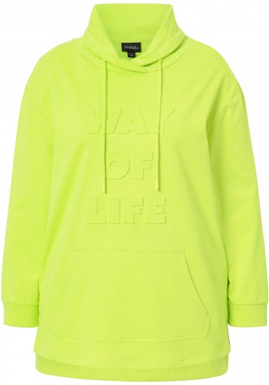 Ulla Popken Embossed Letter Sweatshirt Lime - Sweatshirts & hoodies - 