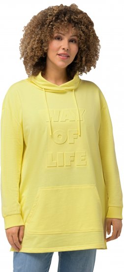 Ulla Popken Embossed Letter Sweatshirt Lemon Yellow - Sweatshirts & hoodies - 