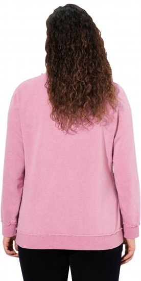 Ulla Popken Graphic BE UNIQUE Inverted Seam Sweatshirt Raspberry - Sweatshirts & hoodies - 
