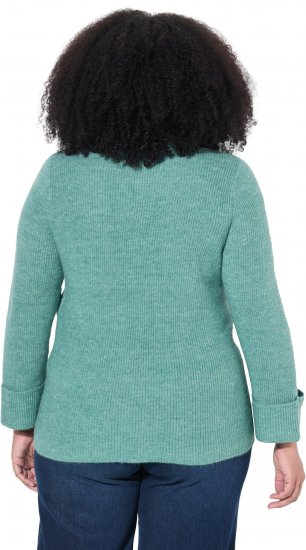 Ulla Popken Asymmetric Zipper Turtleneck Sweater Green - Sweatshirts & hoodies - 