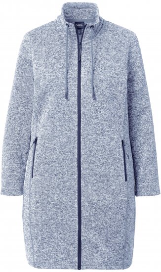 Ulla Popken Longline Knit Fleece Jacket Sky Blue - Sweatshirts & hoodies - 