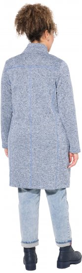 Ulla Popken Longline Knit Fleece Jacket Sky Blue - Sweatshirts & hoodies - 