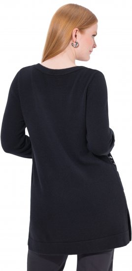 Ulla Popken Sequined Soft Fine Knit Sweater Black - Sweatshirts & hoodies - 