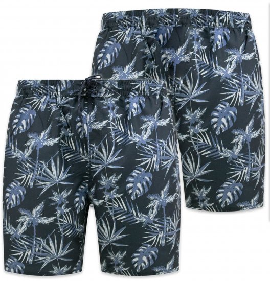 D555 Cleethorpes Hawaii Printed Swimshorts Navy - Roupa de banho - Calções de Banho Homem Tamanhos Grandes