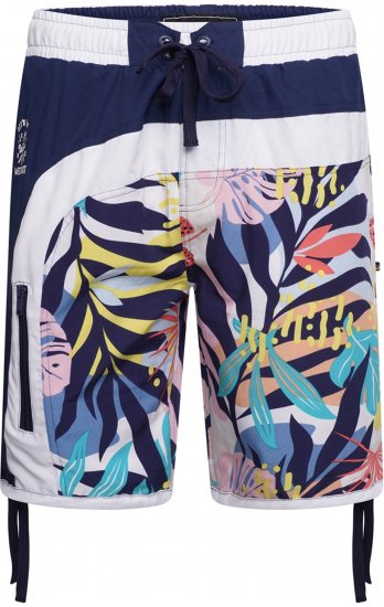 Kam Jeans 3018 Panelled Floral Swimshorts Navy - Roupa de banho - Calções de Banho Homem Tamanhos Grandes