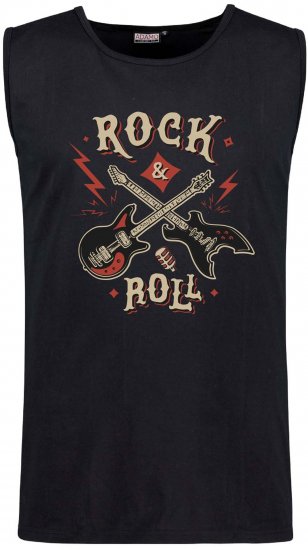 Adamo Motiv Rock and Roll Tank Top Black - T-shirts de manga cava/Tank tops - T-shirts de manga cava Tamanhos Grandes
