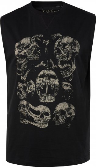 JP1880 Tanktop Skulls Black - T-shirts - T-shirts Homem Tamanhos Grandes