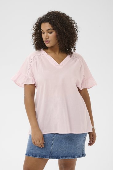 Kaffe Curve Valeria Top Ballerina Pink - T‑shirts e Tops - 